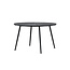Gartentisch San Vito Schwarz – Runder Outdoor-Tisch Ø120 cm Aluminium und Polywood