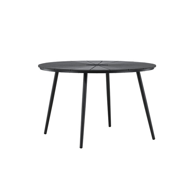 Gartentisch San Vito Schwarz – Runder Outdoor-Tisch Ø120 cm Aluminium und Polywood