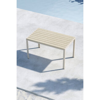 Venture Home Gartentisch Mirko Beige – Esstisch 140×80 cm Aluminium & Polywood