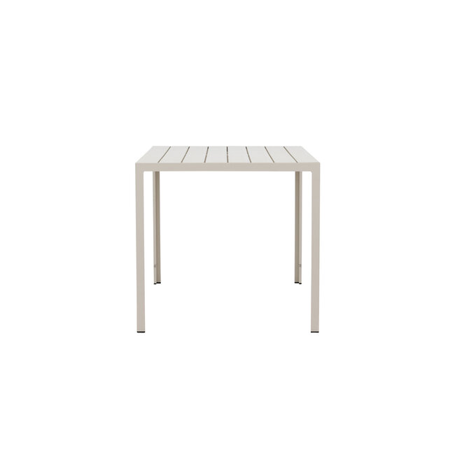 Gartentisch Mirko Beige – Outdoor-Esstisch 140×80 cm Aluminium und Polywood