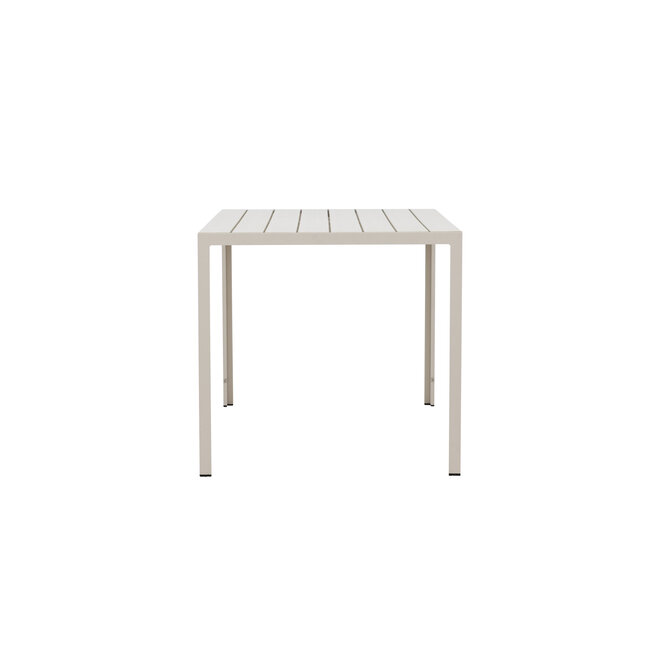 Gartentisch Mirko Beige – Outdoor-Esstisch 140×80 cm Aluminium und Polywood