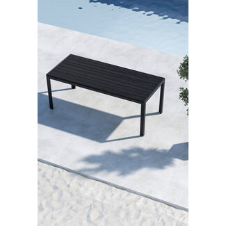 Venture Home Gartentisch Mirko Schwarz – Esstisch 205×90 cm Aluminium & Polywood