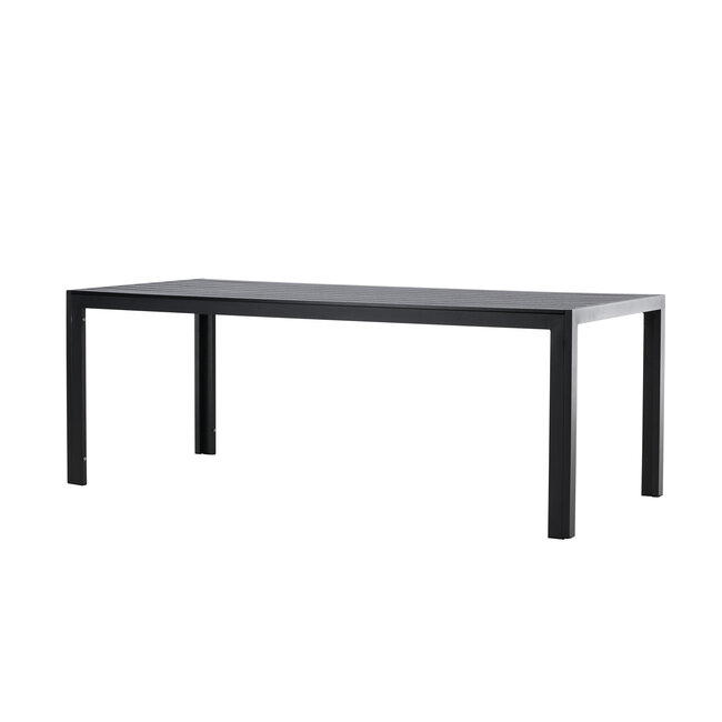 Gartentisch Mirko Schwarz – Outdoor-Esstisch 205×90 cm Aluminium und Polywood