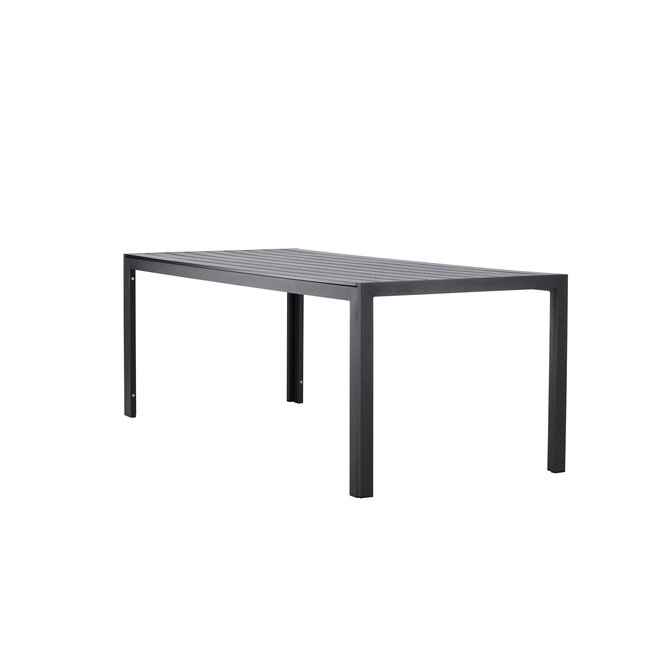 Gartentisch Mirko Schwarz – Outdoor-Esstisch 205×90 cm Aluminium und Polywood