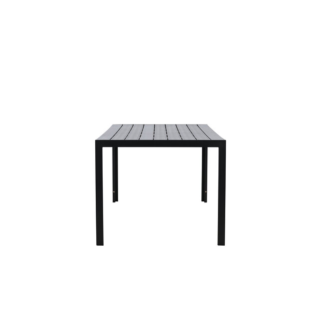 Gartentisch Mirko Schwarz – Outdoor-Esstisch 205×90 cm Aluminium und Polywood
