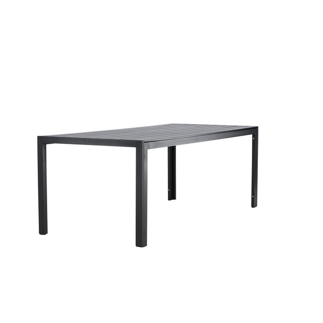 Gartentisch Mirko Schwarz – Outdoor-Esstisch 205×90 cm Aluminium und Polywood
