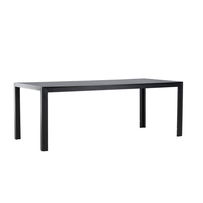Gartentisch Mirko Schwarz – Outdoor-Esstisch 205×90 cm Aluminium und Polywood