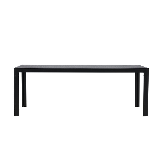 Gartentisch Mirko Schwarz – Outdoor-Esstisch 205×90 cm Aluminium und Polywood