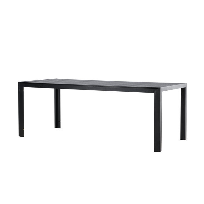 Gartentisch Mirko Schwarz – Outdoor-Esstisch 205×90 cm Aluminium und Polywood