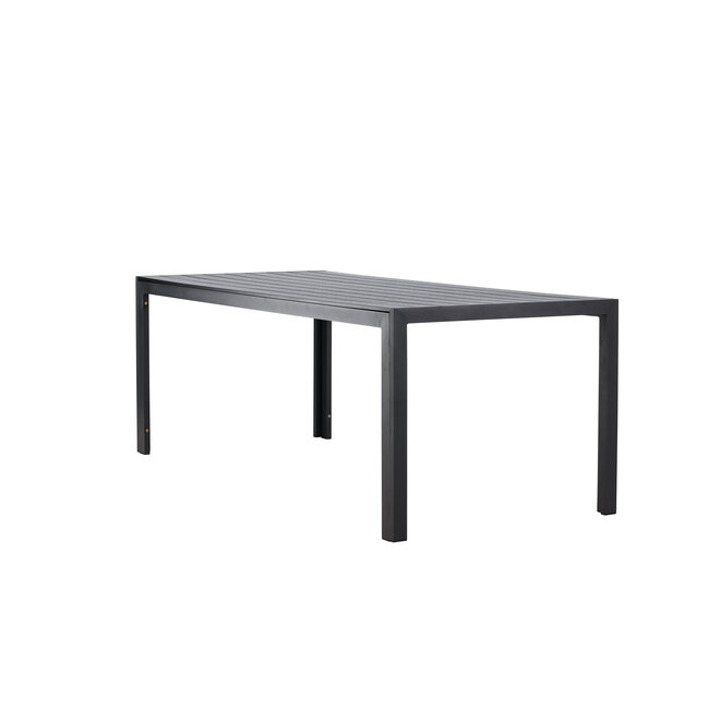Gartentisch Mirko Schwarz – Outdoor-Esstisch 205×90 cm Aluminium und Polywood