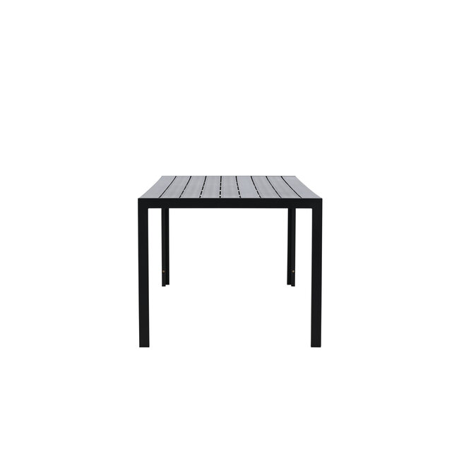 Gartentisch Mirko Schwarz – Outdoor-Esstisch 205×90 cm Aluminium und Polywood