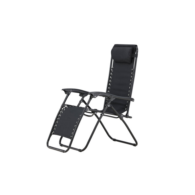 Gartenliege Vulcano Schwarz – Gartenliege Ø60 cm Stahl und Oxford-Stoff
