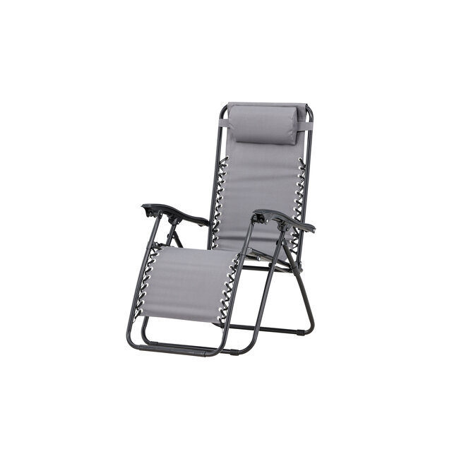 Gartenliege Vulcano Grau – Camping-Gartenliege Ø60 cm Stahl und Oxford-Stoff