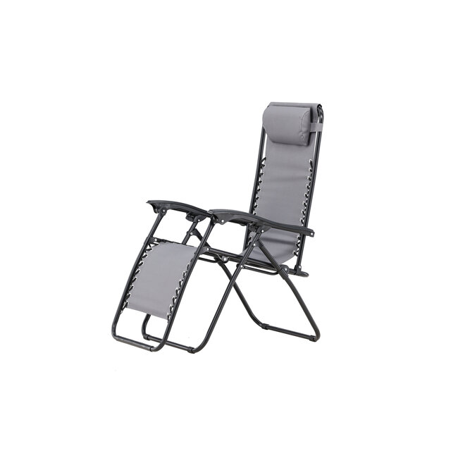 Gartenliege Vulcano Grau – Camping-Gartenliege Ø60 cm Stahl und Oxford-Stoff