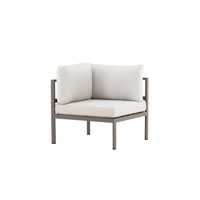 Gartensofa Copacabana Beige – Eckmodul 74×74×65 cm Aluminium & Olefin-Polster