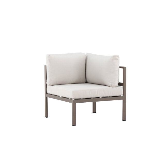 Gartensofa Copacabana Beige – Eckmodul 74×74×65 cm Aluminium & Olefin-Polster