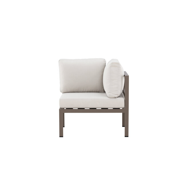 Gartensofa Copacabana Beige – Eckmodul 74×74×65 cm Aluminium & Olefin-Polster