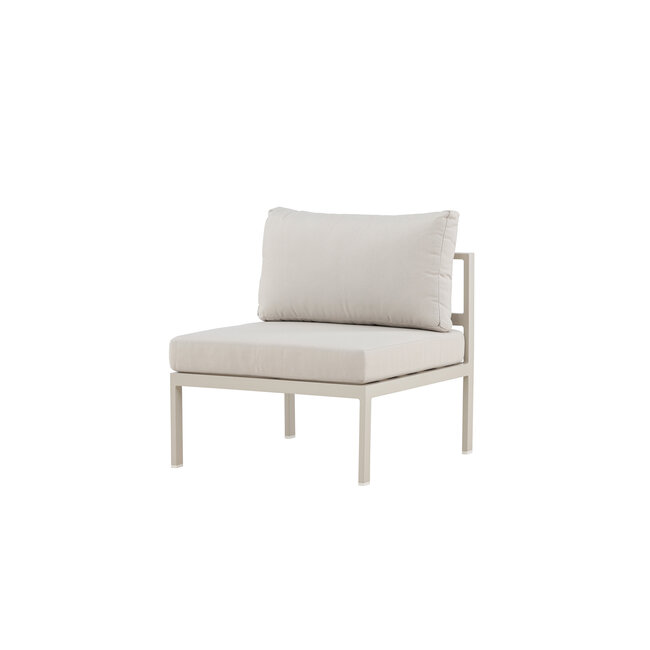 Gartensofa Copacabana Beige – Outdoor-Einzelsofa 70×74×65 cm Aluminium und Daunen/Schaumstoff