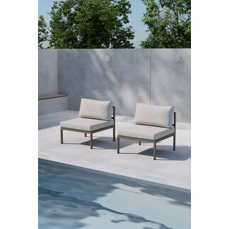 Venture Home Gartensofa Copacabana Beige – Loungesessel 70×74×65 cm Aluminium & Daunen/Schaumstoff