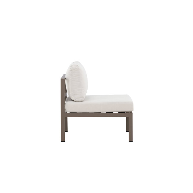 Gartensofa Copacabana Beige – Loungesessel 70×74×65 cm Aluminium & Daunen/Schaumstoff