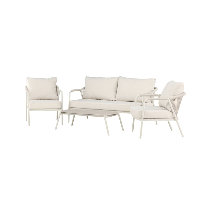 Lounge-Set Sicily Beige – Outdoor-Lounge 160×79,5×73 cm Aluminium wetterfest
