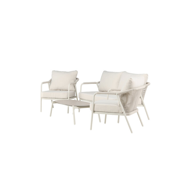 Lounge-Set Sicily Beige – Outdoor-Lounge 160×79,5×73 cm Aluminium wetterfest