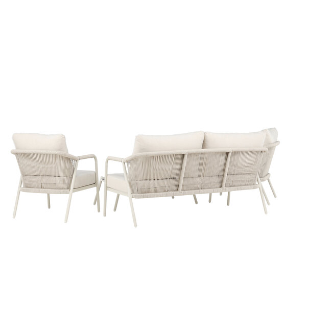 Lounge-Set Sicily Beige – Outdoor-Lounge 160×79,5×73 cm Aluminium wetterfest