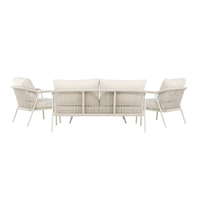 Lounge-Set Sicily Beige – Outdoor-Lounge 160×79,5×73 cm Aluminium wetterfest