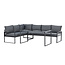 Lounge-Set Zingaro Grau – Outdoor-Lounge H66 cm Stahl, Polyester und Glas