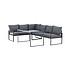 Lounge-Set Zingaro Grau – Outdoor-Lounge H66 cm Stahl, Polyester und Glas