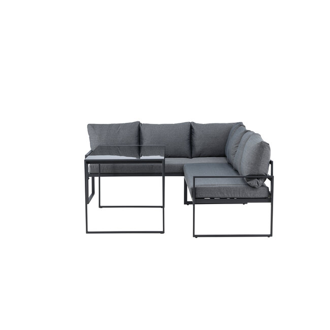Lounge-Set Zingaro Grau – Outdoor-Lounge H66 cm Stahl, Polyester und Glas