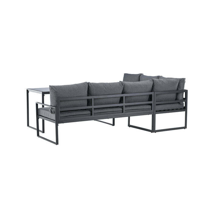 Lounge-Set Zingaro Grau – Outdoor-Lounge H66 cm Stahl, Polyester und Glas