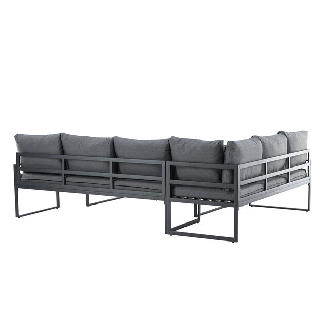 Lounge-Set Zingaro Grau – Outdoor-Lounge H66 cm Stahl, Polyester und Glas