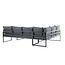 Lounge-Set Zingaro Grau – Outdoor-Lounge H66 cm Stahl, Polyester und Glas