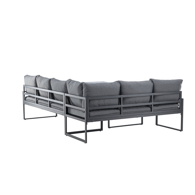 Lounge-Set Zingaro Grau – Outdoor-Lounge H66 cm Stahl, Polyester und Glas