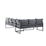 Lounge-Set Zingaro Grau – Outdoor-Lounge H66 cm Stahl, Polyester und Glas