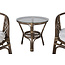 Gartenmöbel-Set Wera Offwhite – Essgruppe Rattan und Glas für Garten und Terrasse