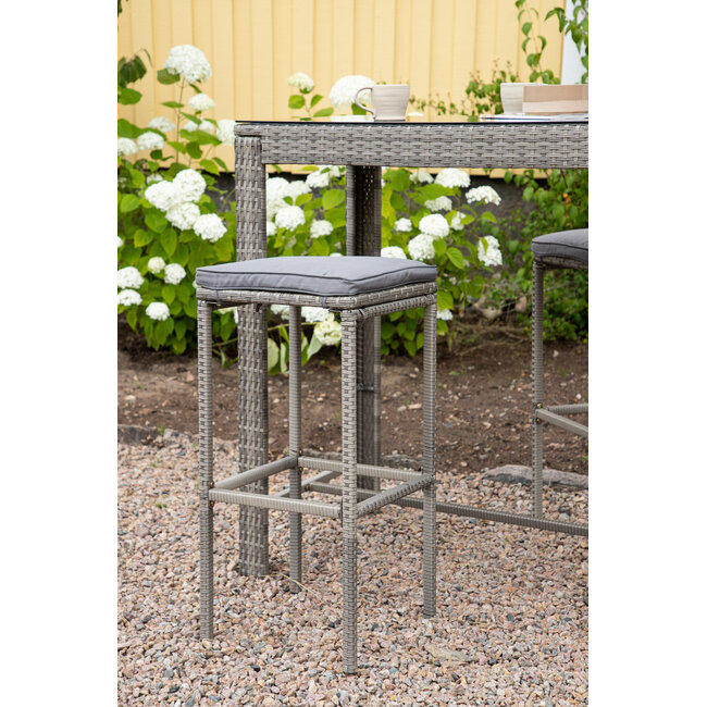 Outdoor-Barstuhl Alo – Moderner Komfort aus Polyrattan in Grau