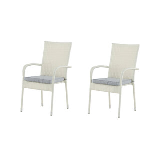 Venture Home Outdoor-Sessel Anna 2er-Set – Skandinavischer Geflecht-Chic in Weiß