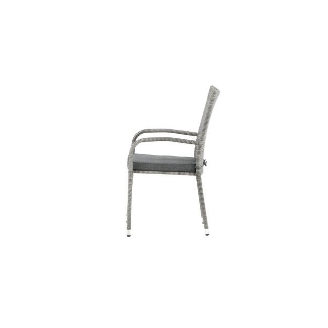 Gartenstuhl Anna Grau – Hochlehner 60×64×95 cm Polyrattan & Polyester