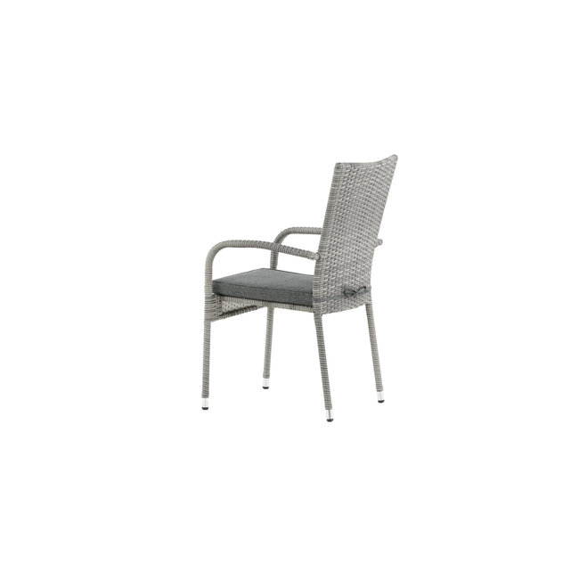 Gartenstuhl Anna Grau – Hochlehner 60×64×95 cm Polyrattan & Polyester