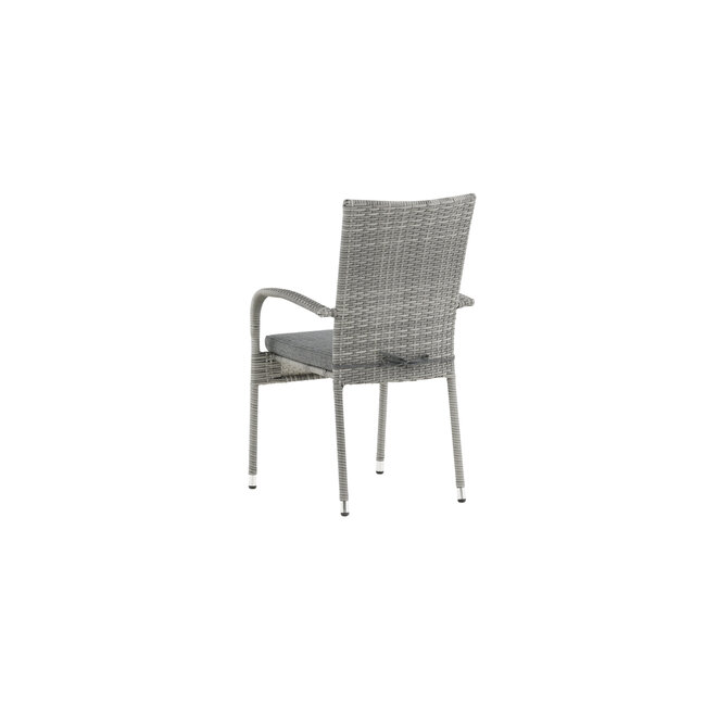 Gartenstuhl Anna Grau – Hochlehner 60×64×95 cm Polyrattan & Polyester