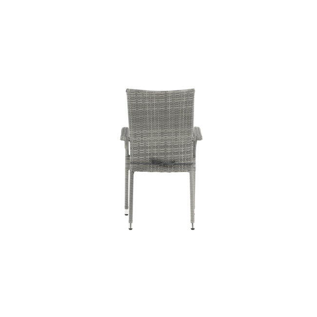Gartenstuhl Anna Grau – Hochlehner 60×64×95 cm Polyrattan & Polyester