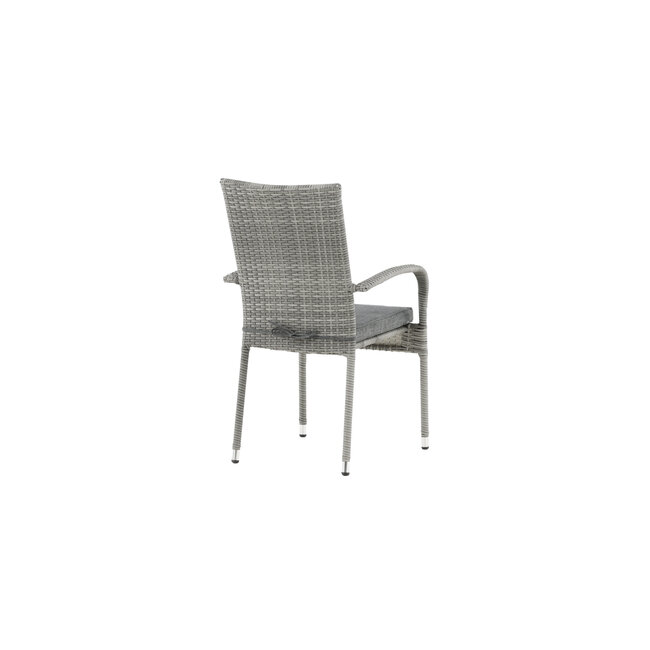 Gartenstuhl Anna Grau – Hochlehner 60×64×95 cm Polyrattan & Polyester