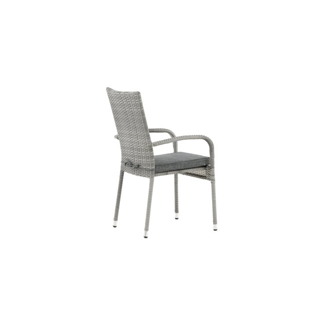 Gartenstuhl Anna Grau – Hochlehner 60×64×95 cm Polyrattan & Polyester