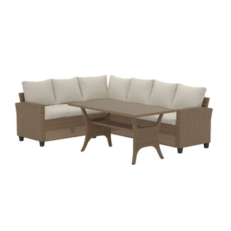 Venture Home Outdoor Ecklounge-Set Brentwood – Natürlicher Geflecht-Look