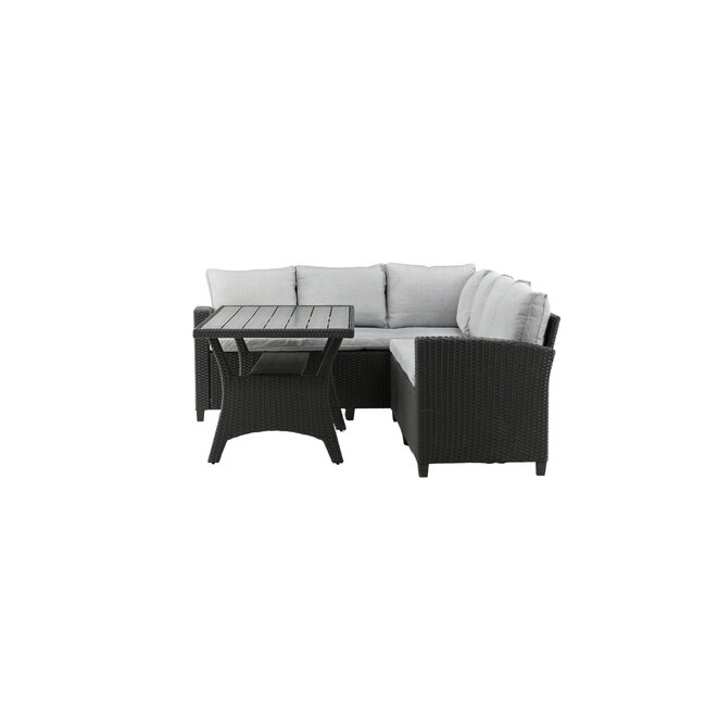 Outdoor Ecklounge-Set Brentwood – Moderner Geflecht-Look & maximaler Komfort in Schwarz