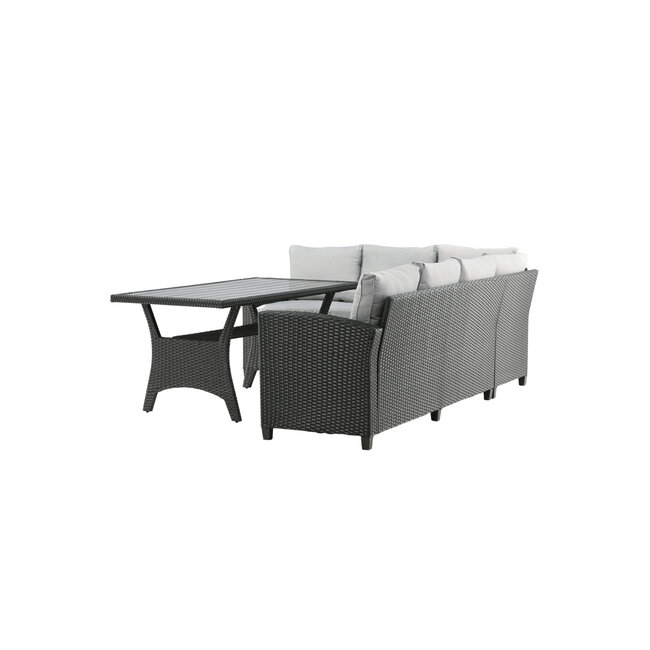 Outdoor Ecklounge-Set Brentwood – Moderner Geflecht-Look & maximaler Komfort in Schwarz