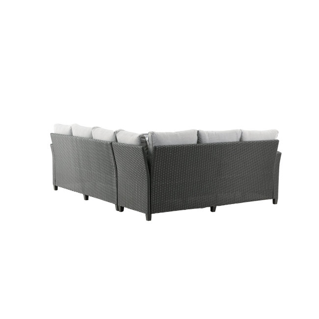 Outdoor Ecklounge-Set Brentwood – Moderner Geflecht-Look & maximaler Komfort in Schwarz