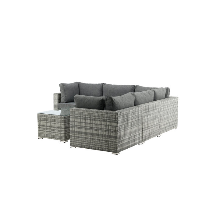 Outdoor Ecklounge-Set Amazon – Moderne Modul-Sitzgruppe in Grau mit Couchtisch